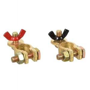 Universal brass battery terminal 500A, pair of battery clamps for car, truck, motorcycle, boat, and other vehicles - Battery terminal