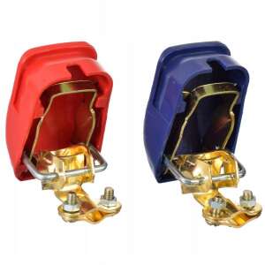 Battery terminal clamps, red and blue, 800A, for standard posts, 17mm+ - Battery terminal