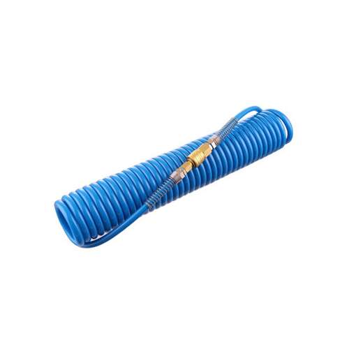 8x12 mm Pneumatic Polyurethane Spiral Hose, 15m Blue, for Compressor 93633375