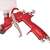 Auarita K-400 2.0mm LVMP spray gun, red with white cup, close-up of the handle