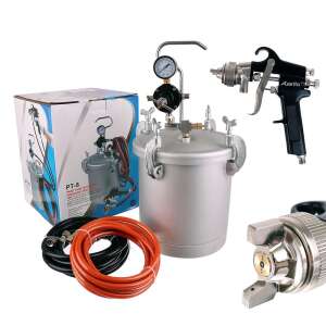 Sada striekacích pištolí Auarita PT-8 s 8L nádržou, dýzou 2,0 mm, regulátorom tlaku, hadicami a príslušenstvom - Striekacie zariadenia a systémy na farby