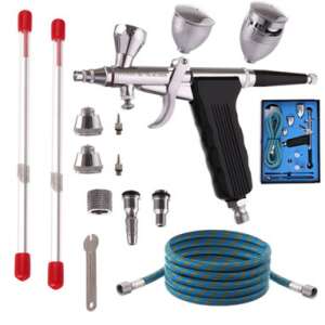 Fengda BD-116C airbrush kit with 0.3, 0.5, and 0.8mm nozzles, airbrush, hose, cups, and accessories - Paint Sprayer and System