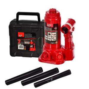 Big Red Cric hidraulic cu sticlă de 2 tone cu valiză de transport și brațe de extensie - Cricuri