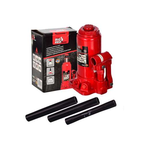 Big Red Jacks 5 tone cric hidraulic cu 3 tije de prelungire, cric auto, cric de ridicare