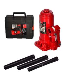 Cricc hidraulic Big Red de 5 tone cu valiză de transport și tije de prelungire - Cricuri