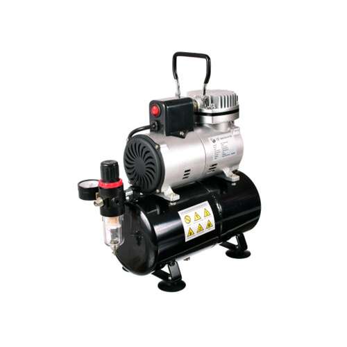 LS-186S Airbrush Compressor with 3L Tank, Oil-Free Piston Compressor, Airbrush Compressor for Beauty Salons, Tattoo Studios, Modeling, and Small Painting Jobs