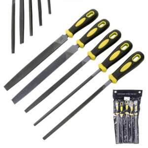 5-teiliges Feilen-Set, 8 Zoll Feilen, Metallfeilen, Stahlfeilen, für Metallbearbeitung, mit Griffen, verschiedene Formen - Feilen