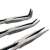 Close-up of 3 long nose pliers with different angles