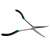 Long nose pliers with black and blue handles, angled jaws