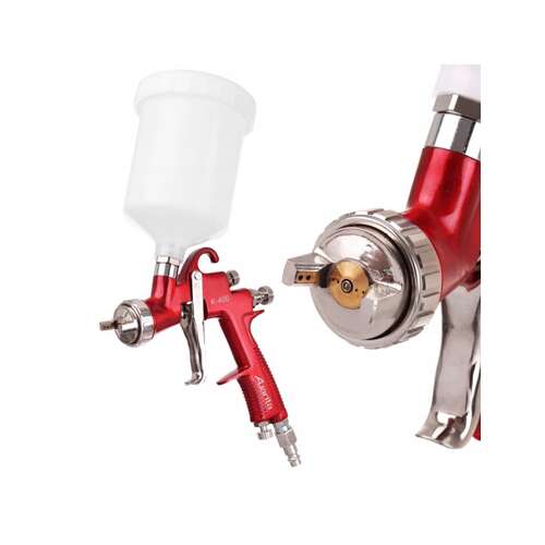 Auarita K-400 1.8mm spray gun, red, with cup, close-up