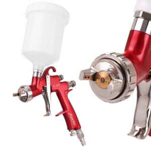 Auarita K-400 1,8 mm Spritzpistole, rot, mit Becher, Nahaufnahme - Farbsprühgeräte & -systeme
