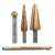 HSS lépcsős fúrókészlet 4-12mm, 8-20mm, 6x90mm és 12.4mm fúrókkal