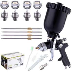 TECHINC H-827PK HVLP Farbspritzpistolen-Set mit 4 Düsen - Farbsprühgeräte & -systeme