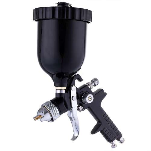 Black HVLP paint sprayer with 2.0mm nozzle and 600ml tank