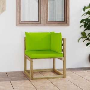Zöld impregnált fenyőfa kerti sarok kanapé párnákkal 93651984 
