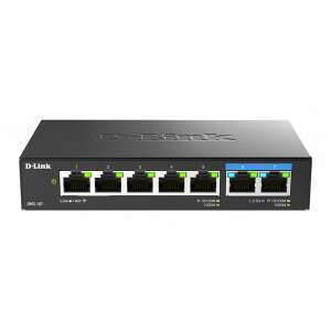 D-link комутатор 5x1000mbps + 2x2,5gbps multi-gigabit метален корпус за настолни компютри, dms-107/e DMS-107/E