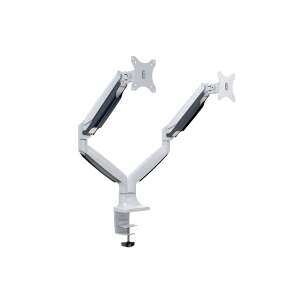 Suport de birou Multibrackets cu 2 brațe, suport de birou dublu pentru monitor, alb - Multibrackets