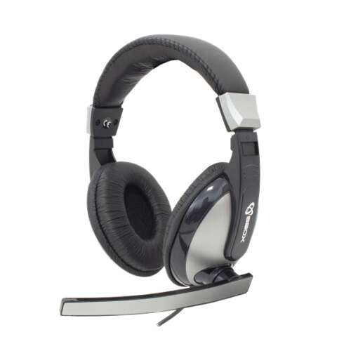 Sbox fejhallgató, headset + microphone, black/silver HS-302 94227693