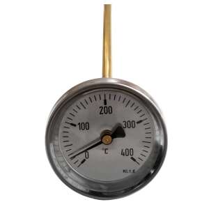 Bimetalový teplomer do pecí, priemer 63 mm, dĺžka 400 mm, 0-400 °C - Príslušenstvo pre záhradné grily a pece