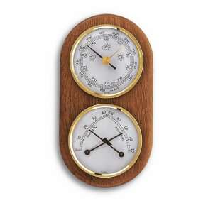 Kombinácia barometra s teplomerom a vlhkomerom, drevená zadná strana 20.1051