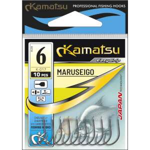 Kamatsu Maruseigo 6-os méretű fekete nikkel horgászhorgok, 10db-os csomag, kémiailag élezett VHI karbonacél - Horog, forgó, kapocs