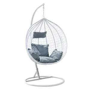 Értékcsökkentett! - Italform egyszemélyes kerti Függőfotel párnákkal #fehér-szürke