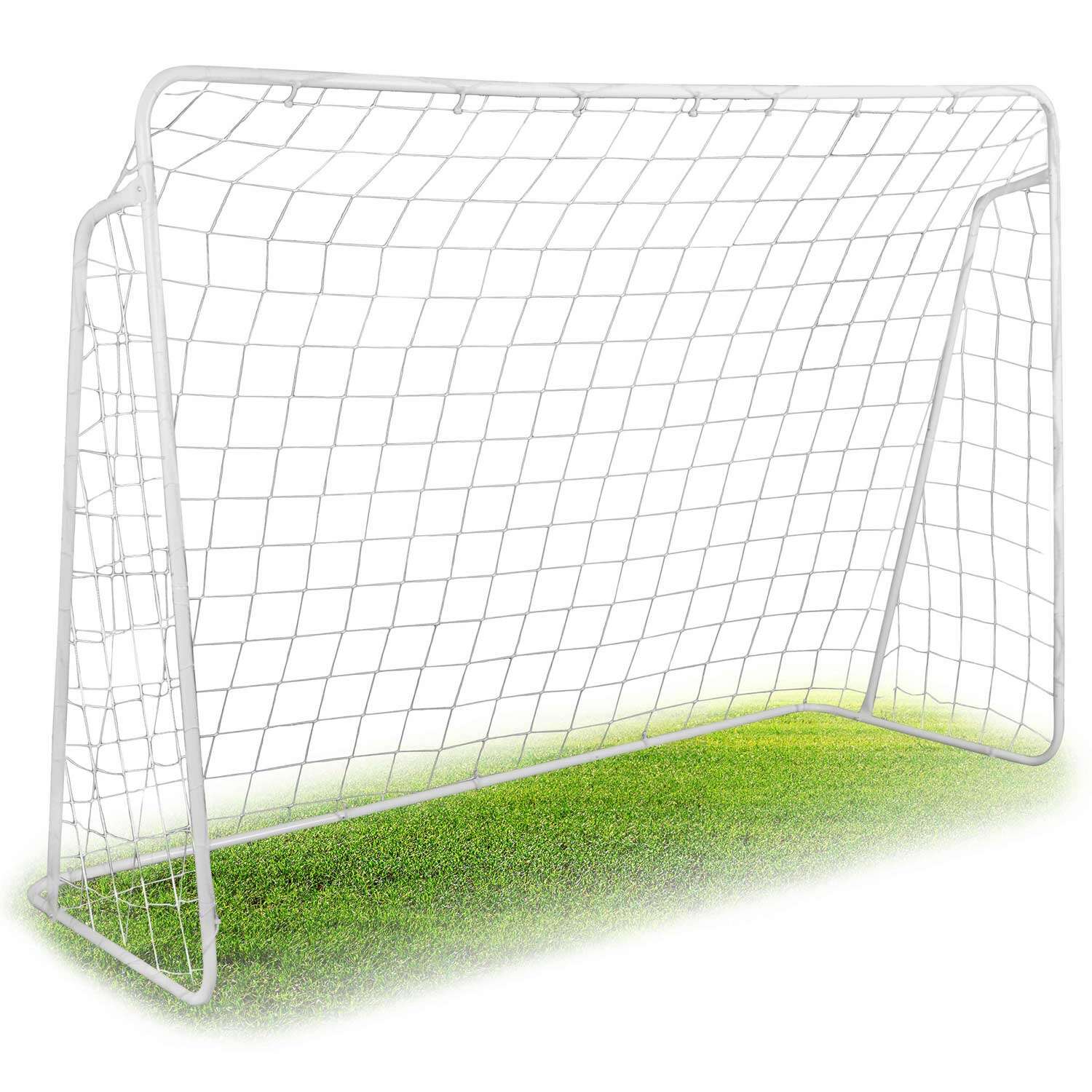 E-shop NeoSport Futbalové bránky s kobercom 245x155x80cm - Biela, červená