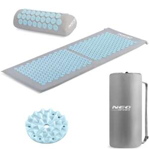 NeoSport nagyméretű Akupresszúrás matrac párnával és tárolózsákkal - Kék, Szürke