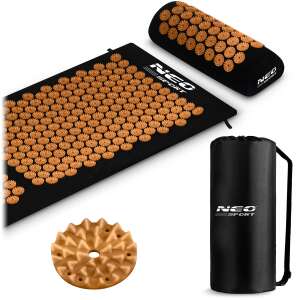 NeoSport Akupresszúrás matrac párnával és tárolózsákkal - Fekete, Arany