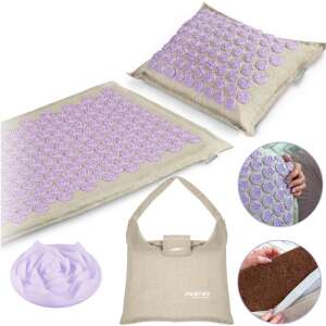 NeoSport nagyméretű Akupresszúrás matrac párnával és tárolózsákkal - Szürke, Levendula