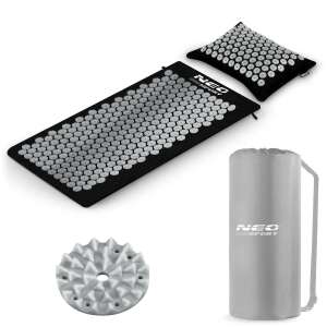 NeoSport Akupresszúrás matrac párnával és tárolózsákkal - Fekete, Ezüst