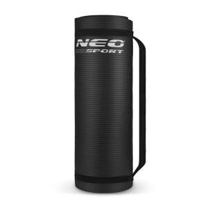 Neo-Sport exercise mat, black, 183 x 60 cm, rolled up with carrying strap - Yoga Mat & Exercise Mat