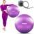Two purple 65cm Neo Sport exercise balls with pump and nozzles