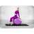 Woman using purple 65cm Neo Sport exercise ball for workout