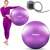 Two purple 65cm Neo Sport exercise balls with pump and nozzles
