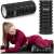 Black foam roller, Neo-Sport, with woman using it for leg exercises
