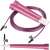 Neo-Sport NS-955 pink jump rope with adjustable length, featuring a durable steel cable and comfortable handles