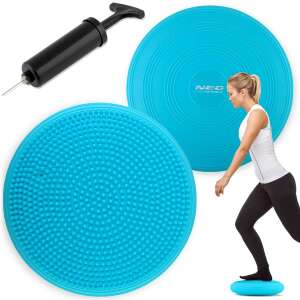 Neo-Sport balance disc, blue, 33 cm, with pump, for core strength, balance training, and acupressure - Body shaping