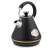 Berdsen electric kettle with thermometer, black with rose gold accents