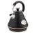 Berdsen electric kettle with thermometer, black with rose gold accents