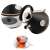 Berdsen electric kettle with thermometer, black with rose gold accents, pouring hot water into a cup