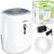 Berdsen BR-75B dehumidifier, white, front view with water tank and accessories