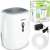 Berdsen BR-75B dehumidifier, white, front view with water tank and accessories