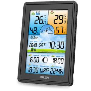 BALDR Időjárás állomás kijelzővel - Fekete