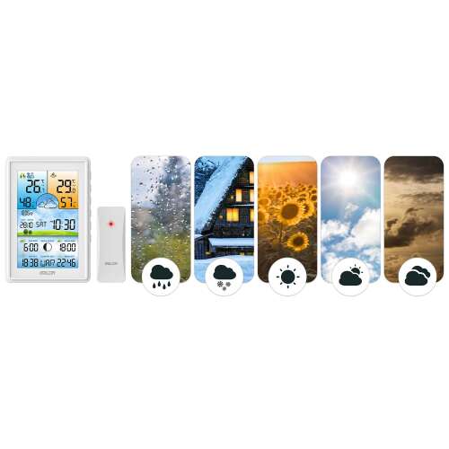 BALDR Weather Station with Color Display showing weather forecast icons