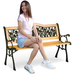 Sofa Gardi Tulip Garden Bench with backrest 123,5x74x48cm - Green, Natural 93671455