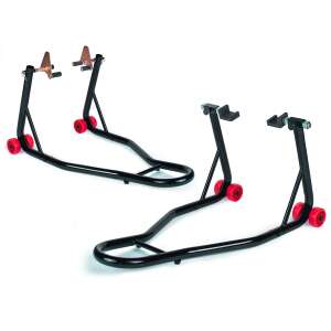Humberg Motorcycle stand, front + rear lift - Black, Red