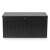 Black garden storage box, front view