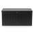 Black garden storage box with lid closed
