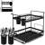Two-tier black dish drying rack with cutlery holders, Massido MS-602